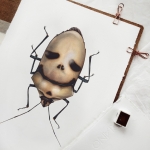 Minibeast Death Head Bug (Eucorysses grandis) Watercolour Giclée Print