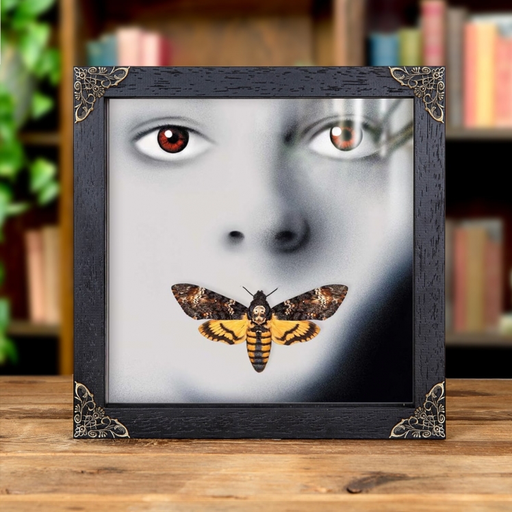 Silence of the Lambs Movie Poster Art with Death's Head Hawk Moth In Baroque Style Frame Silence of the Lambs Movie Poster Art with Death's Head Hawk Moth In Baroque Style Frame
