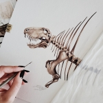 Minibeast Dimetrodon Dinosaur Watercolour Giclée Print