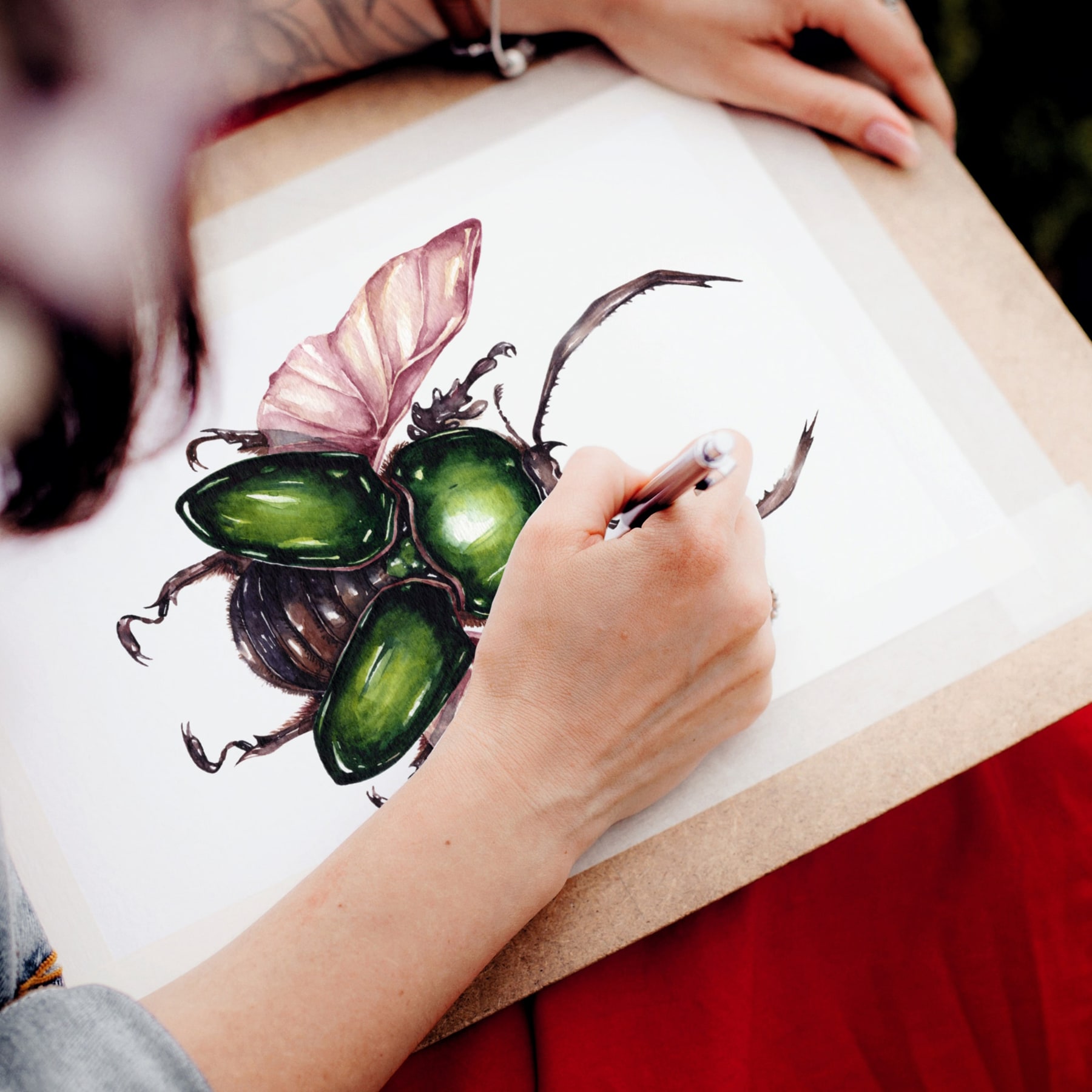 Saw Tooth Beetle (Lamprima adolphinae) Watercolour Giclée Print