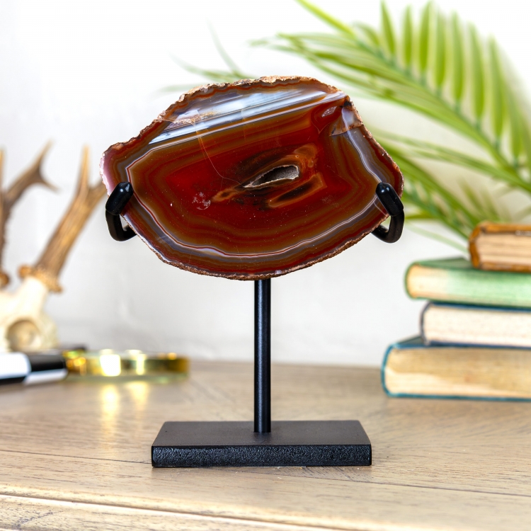 Polished Agate Slice on Stand 