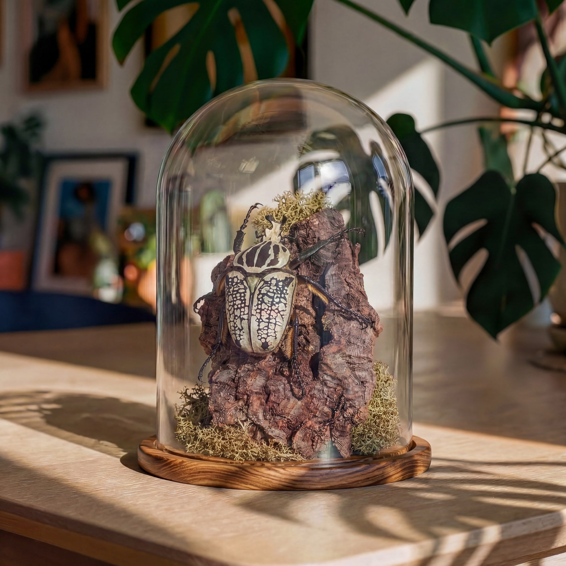 Giant Goliath Beetle In Still Life Dome (Goliathus orientalis)