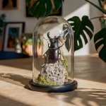 Minibeast Fork-horned Stag Beetle Still Life Glass Dome (Hexarthrius mandibularis)