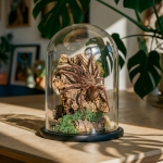 Minibeast Thailand Black Tarantula In Still Life Glass Dome (Cyriopagopus minax)