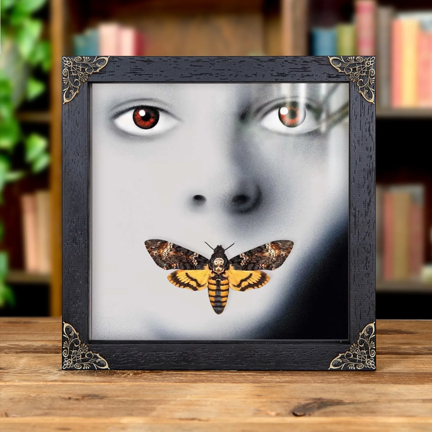 Silence of the Lambs Movie Poster Art with Death's Head Hawk Moth In Baroque Style Frame Minibeast Silence of the Lambs Movie Poster Art with Death's Head Hawk Moth In Baroque Style Frame