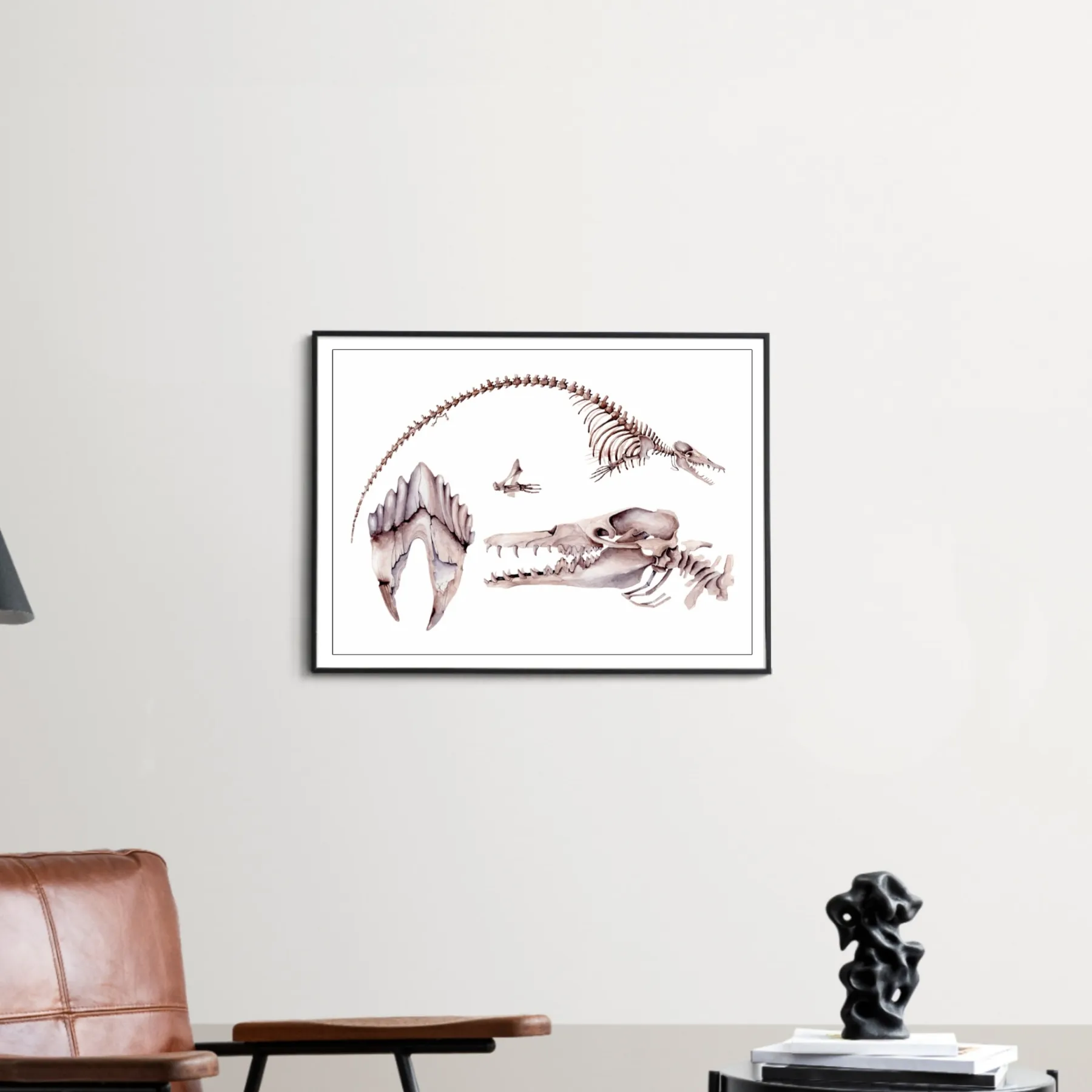 Minibeast Stampa Giclée ad acquerello del dinosauro Platyosphys paulsoni