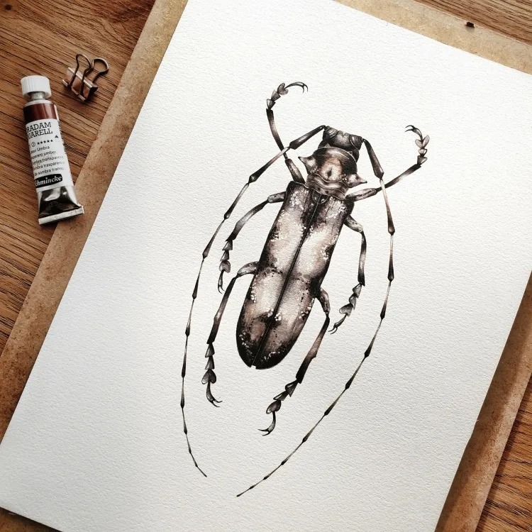 Prosopocera undulata from Tanzania Watercolour Giclée Print